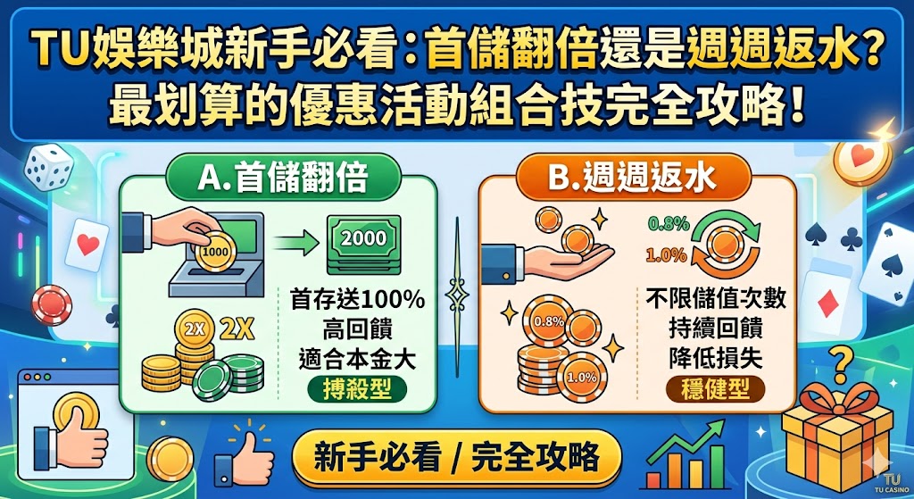 TU娛樂城新手必看：首儲翻倍還是週週返水？最划算的優惠活動組合技完全攻略！