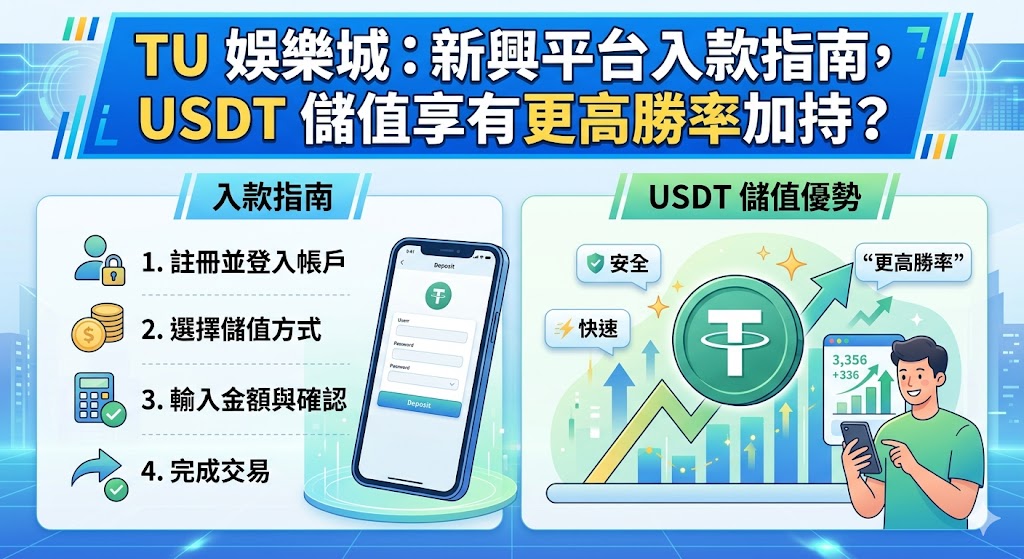 TU 娛樂城：新興平台入款指南，USDT 儲值享有更高勝率加持？
